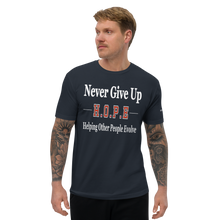 Load image into Gallery viewer, Never Give Up H.O.P.E T-shirt (Men&#39;s Fitted) - Right Vibes