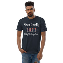 Load image into Gallery viewer, Never Give Up H.O.P.E T-shirt (Men&#39;s Fitted) - Right Vibes