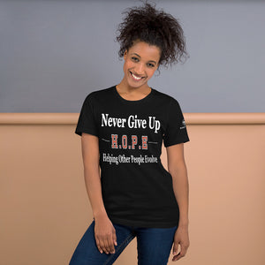 Never Give Up H.O.P.E T-shirt (Unisex) - Right Vibes